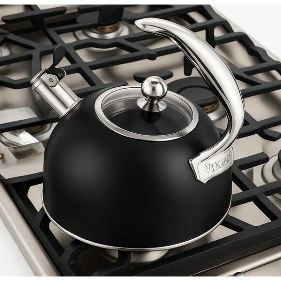 Viking 2.6-qt Stainless Steel Whistling Kettle with 3-Ply Matte Black, 86-08 - Picture 1 of 16